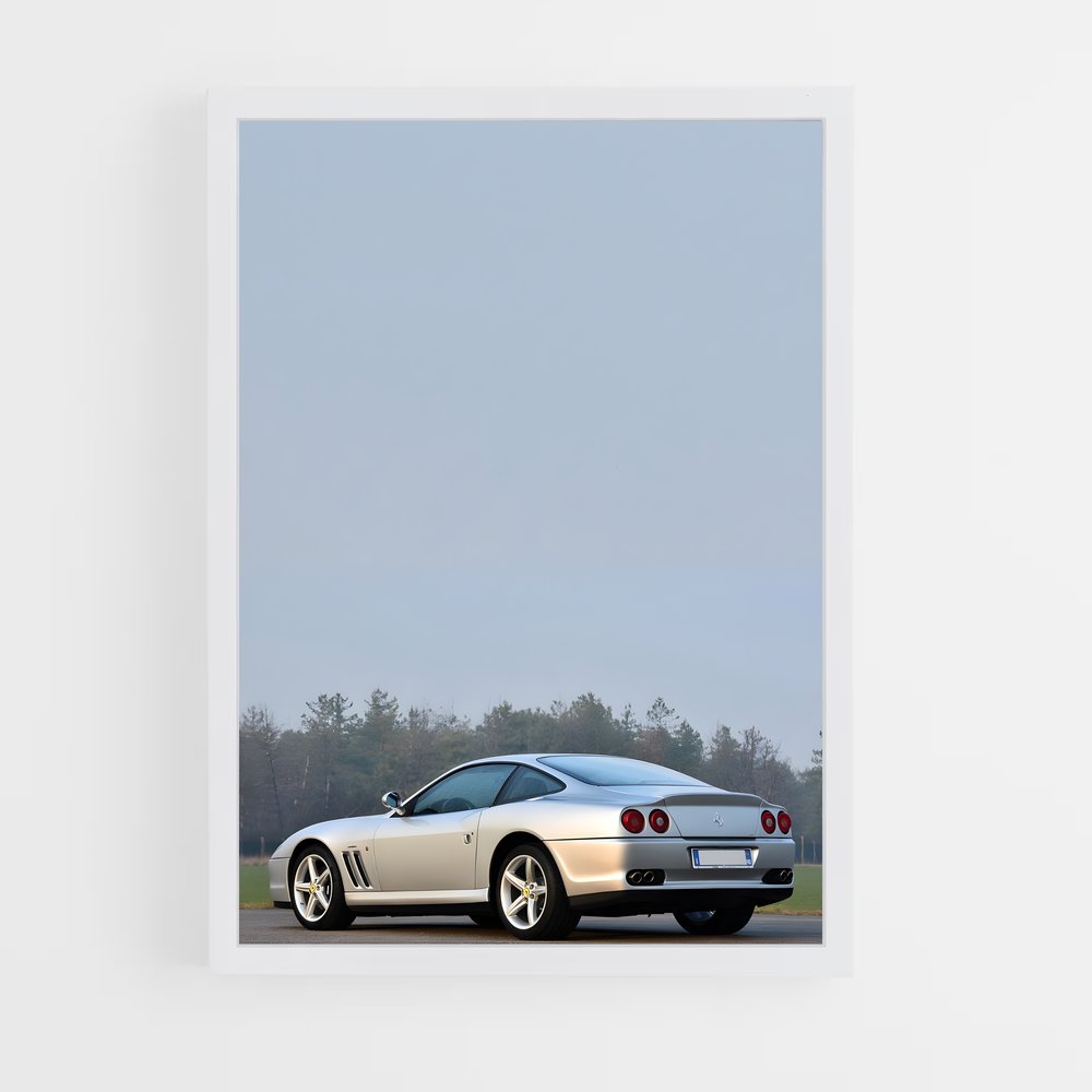 Poster Maranello en Argent – affiche Ferrari (vue 3)